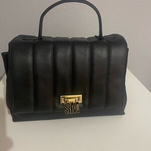 Steve Madden Black Satchel with Gold Hardware